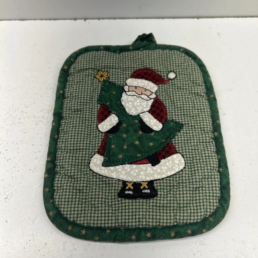 Lot Of‎ 3 Vintage Oven Mitts - Santa - Christmas - Cow - Farm